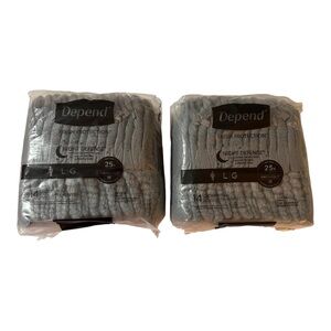 DEPEND Men's Gray Night Defense Protective Underwear - SZ L - 2 Packs